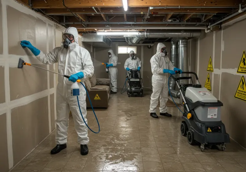 Basement Moisture Removal and Structural Drying process in Elgin, TX